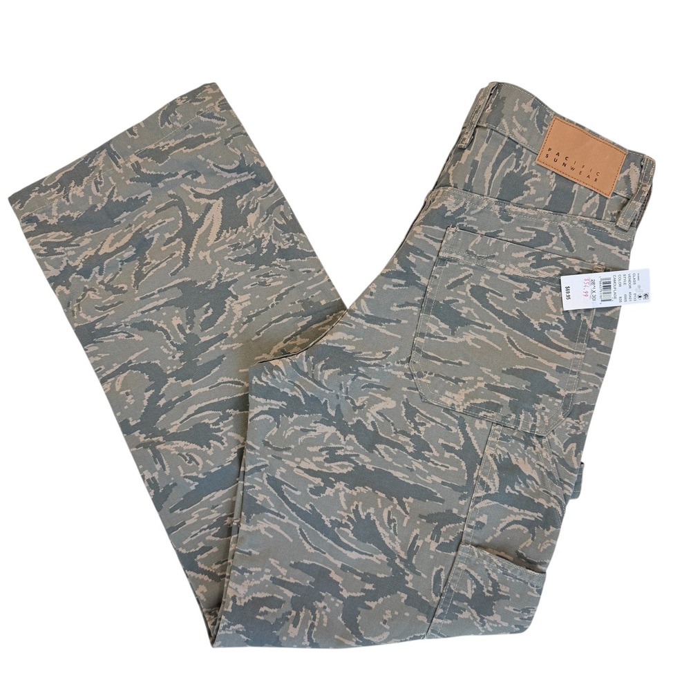 Pacsun Baggy Mens Camouflage Cargo Pants 28x30 Utility Carpenter Workwear Skater